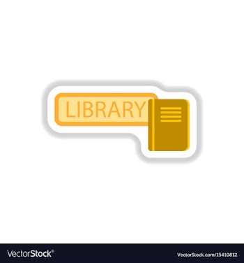 In paper sticker style library vector image