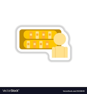 In paper sticker style library vector image