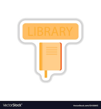In paper sticker style library vector image
