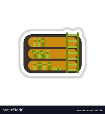 In paper sticker style library vector image