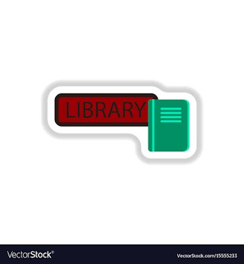 In paper sticker style library vector image