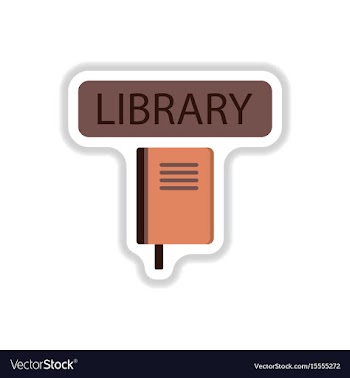 In paper sticker style library vector image