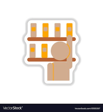 In paper sticker style library vector image
