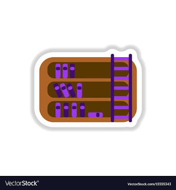 In paper sticker style library vector image