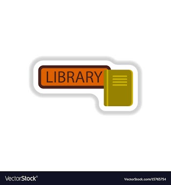 In paper sticker style library vector image