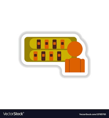In paper sticker style library vector image
