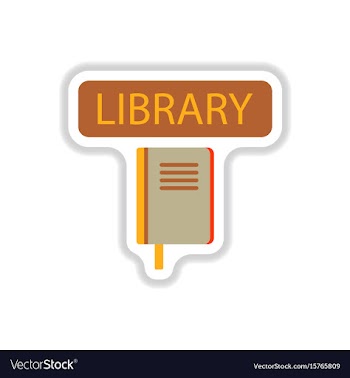 In paper sticker style library vector image