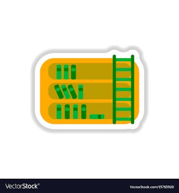 In paper sticker style library vector image