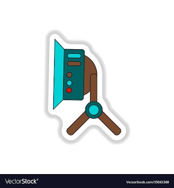 In paper sticker style light vector image