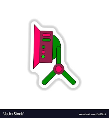 In paper sticker style light vector image
