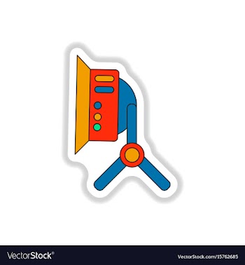 In paper sticker style light vector image