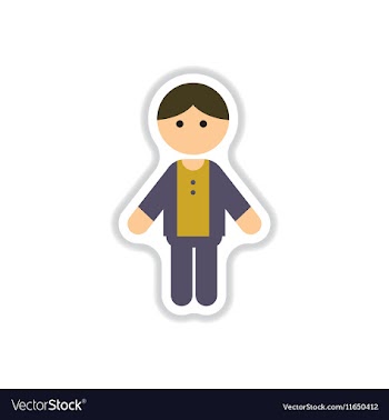 In paper sticker style little vector image