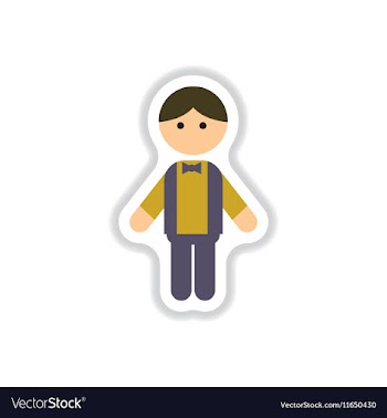 In paper sticker style little vector image