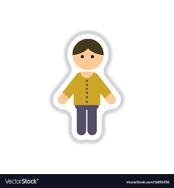 In paper sticker style little vector image