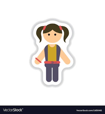 In paper sticker style little vector image