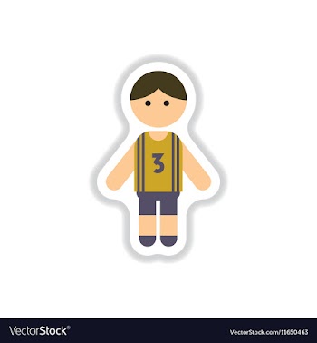 In paper sticker style little vector image