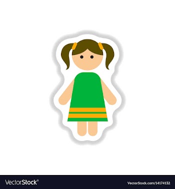 In paper sticker style little vector image