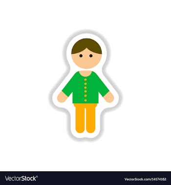 In paper sticker style little vector image