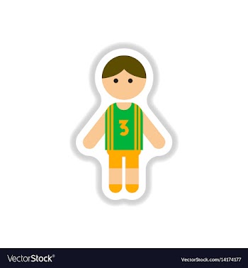 In paper sticker style little vector image