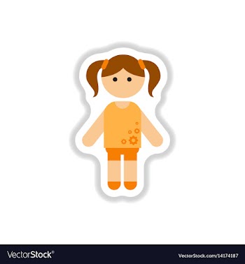 In paper sticker style little vector image