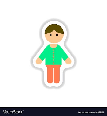 In paper sticker style little vector image