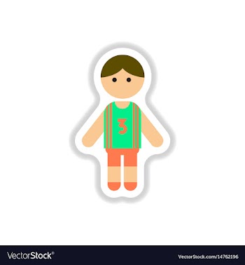 In paper sticker style little vector image