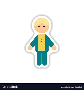 In paper sticker style little vector image