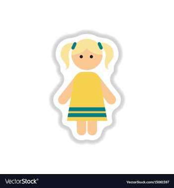 In paper sticker style little vector image