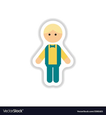 In paper sticker style little vector image