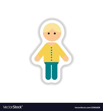 In paper sticker style little vector image