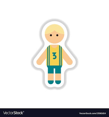 In paper sticker style little vector image
