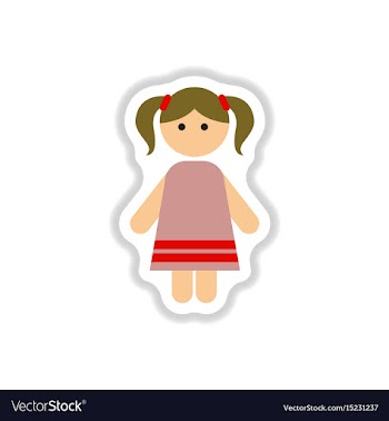 In paper sticker style little vector image