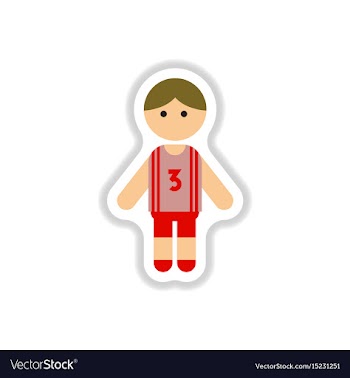 In paper sticker style little vector image