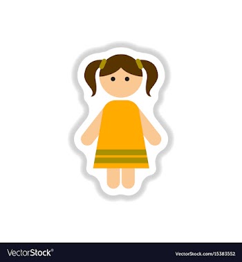 In paper sticker style little vector image