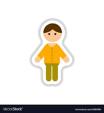 In paper sticker style little vector image
