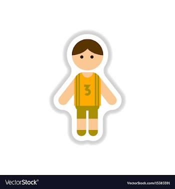 In paper sticker style little vector image
