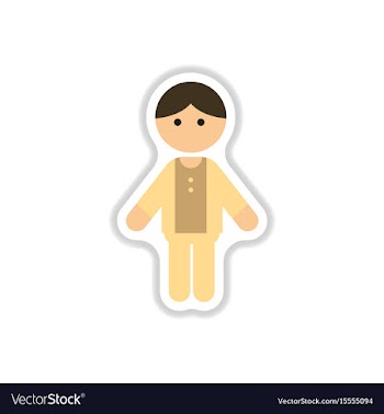 In paper sticker style little vector image
