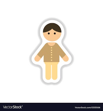 In paper sticker style little vector image