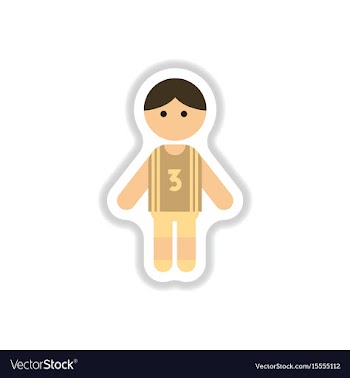 In paper sticker style little vector image