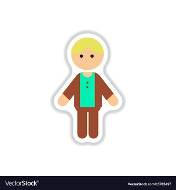 In paper sticker style little vector image