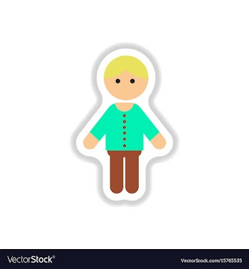 In paper sticker style little vector image