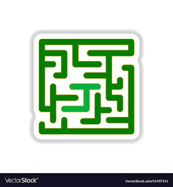 In paper sticker style maze vector image