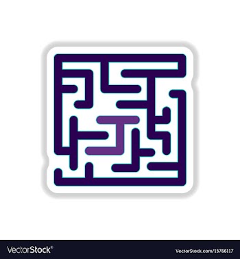 In paper sticker style maze vector image