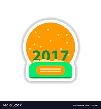 In paper sticker style merry vector image