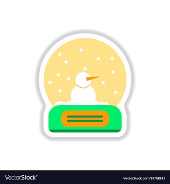 In paper sticker style merry vector image