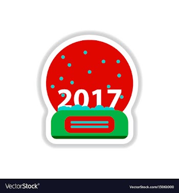 In paper sticker style merry vector image