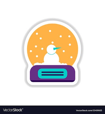 In paper sticker style merry vector image