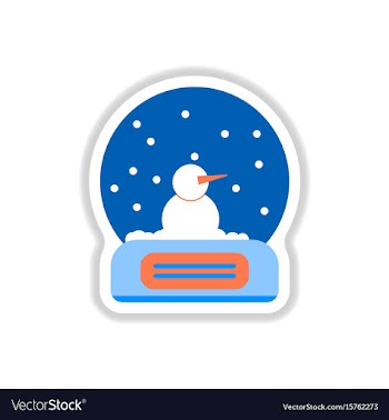 In paper sticker style merry vector image