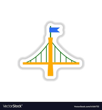 In paper sticker style metal vector image