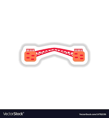 In paper sticker style metal vector image